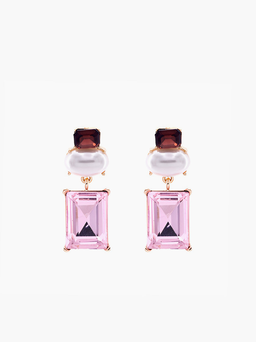 Geometric Rhinestone Drop Earrings
