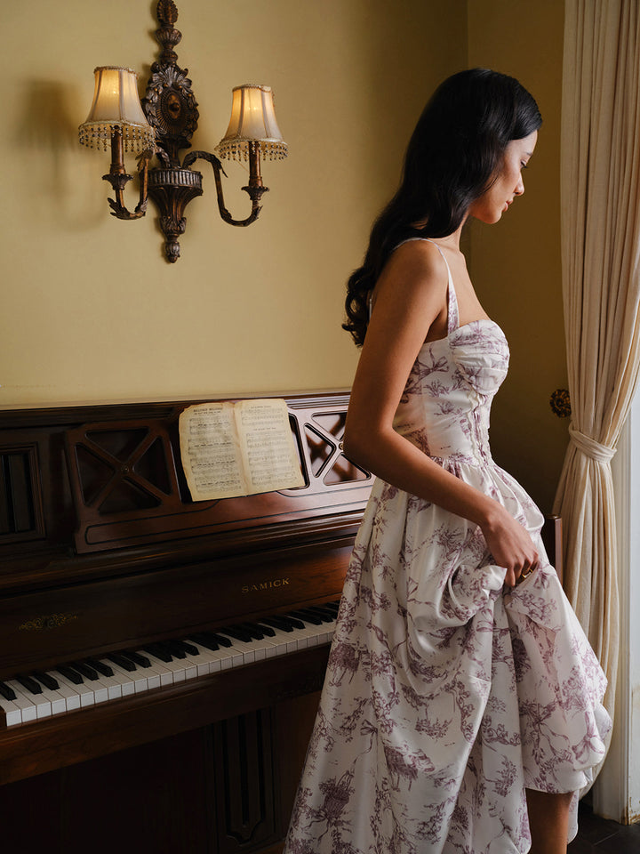 Toile Print Corset Dress