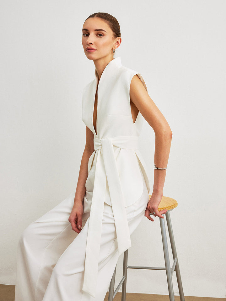 Belted Peplum Top