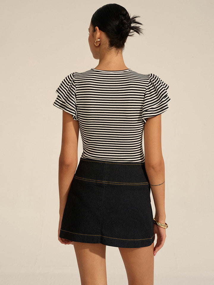 Striped Ribbed Top