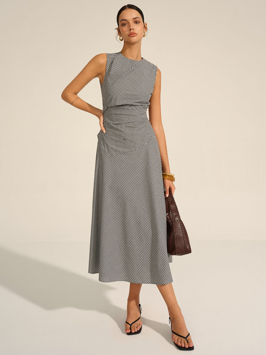 Gingham Midi Dress