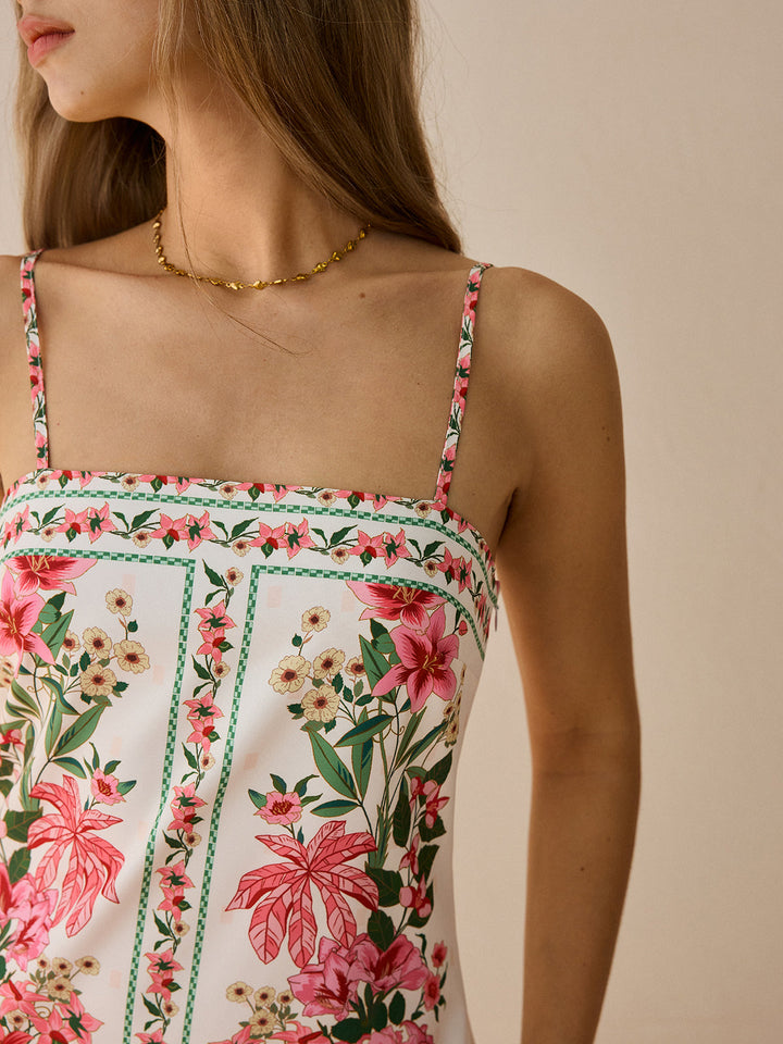 Floral Print Spaghetti Strap Mini Dress