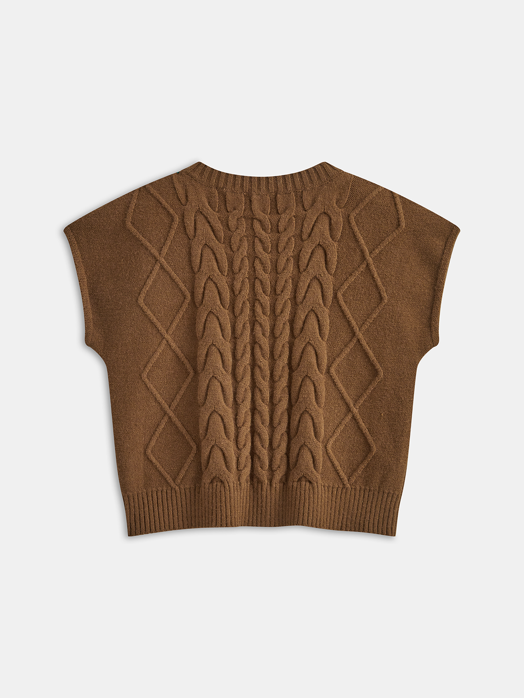 Cable Knit Sleeveless Sweater Vest