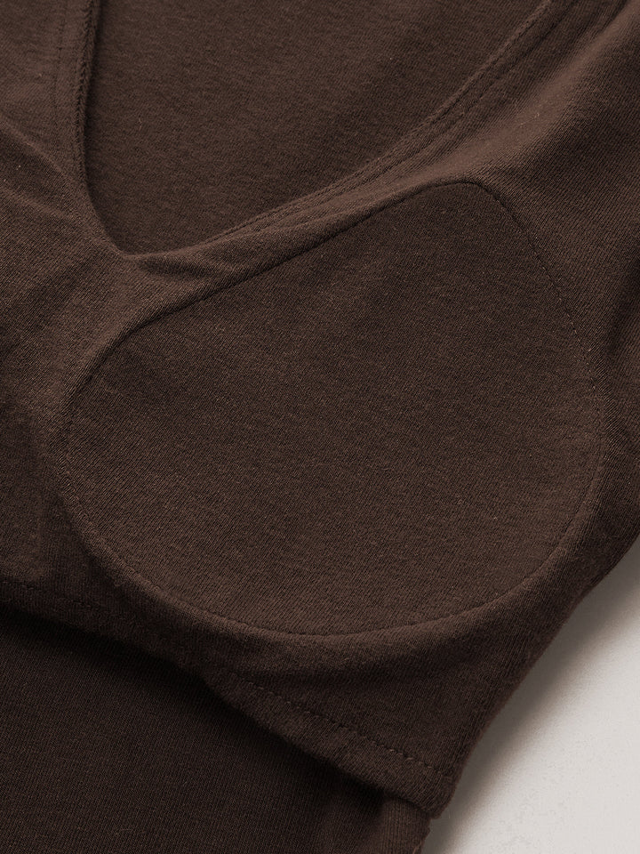 Bra-Free V-Neck Long-Sleeve Top