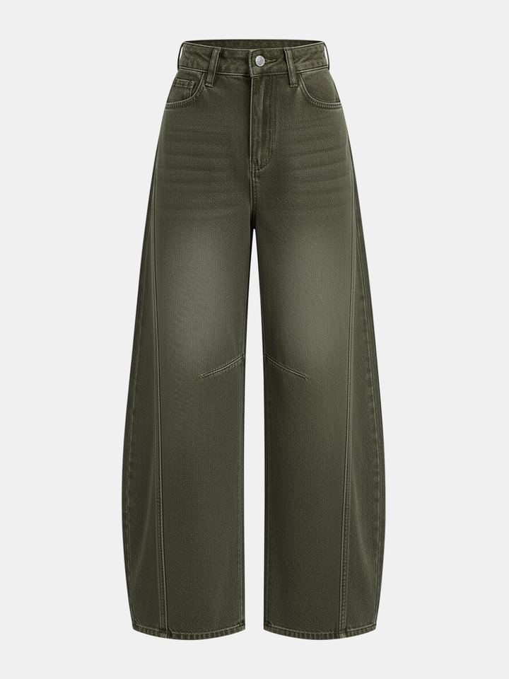 Denim Curved-Leg Jeans