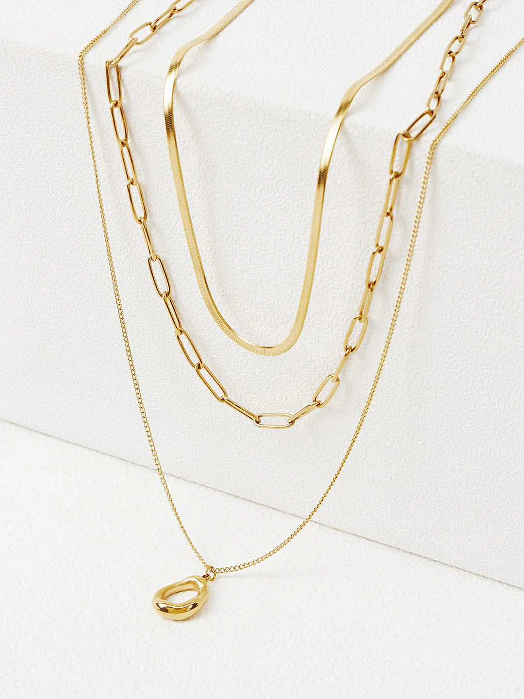 Layered Gold-Tone Chain Necklace