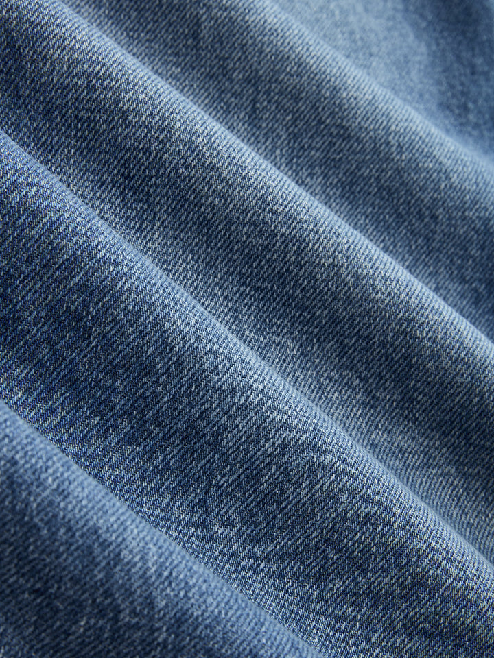 Asymmetric Mid-Waist Wide-Leg Jeans