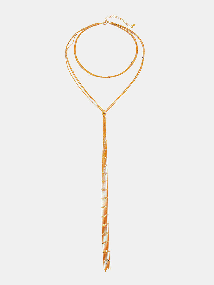 Layered Y-Shaped Tassel Necklace