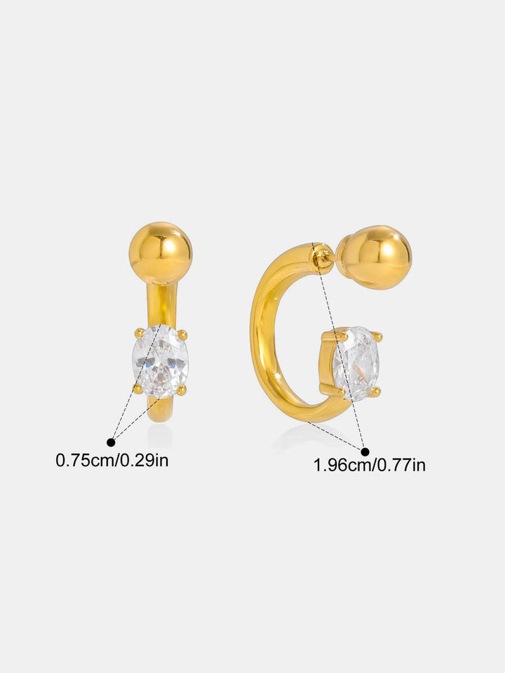 Zircon Accent Gold-Tone Earrings