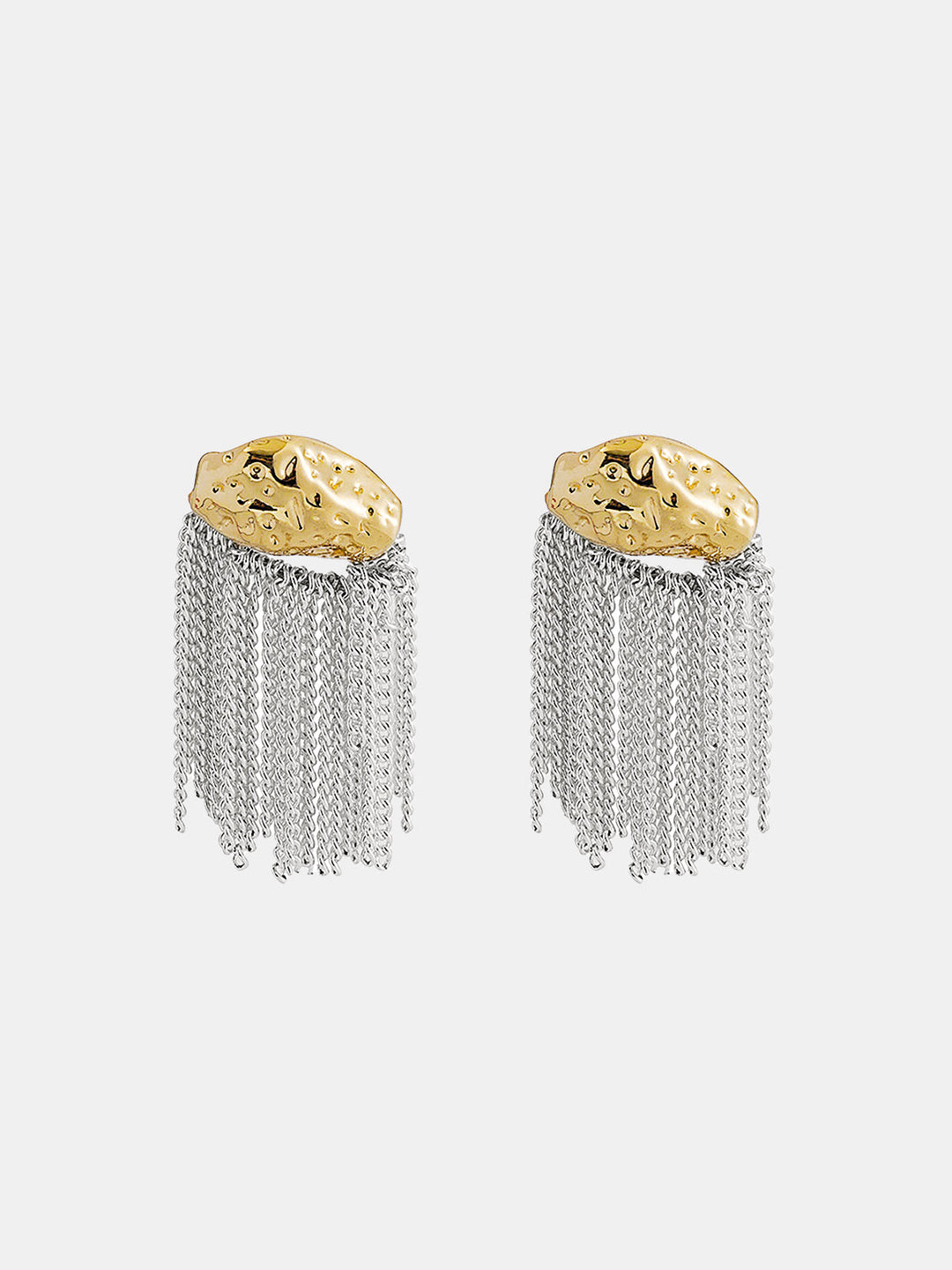 Textured Tassel Chain Earrings