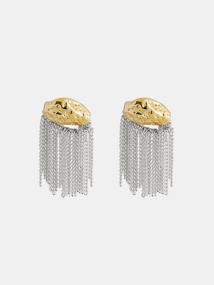 Textured Tassel Chain Earrings