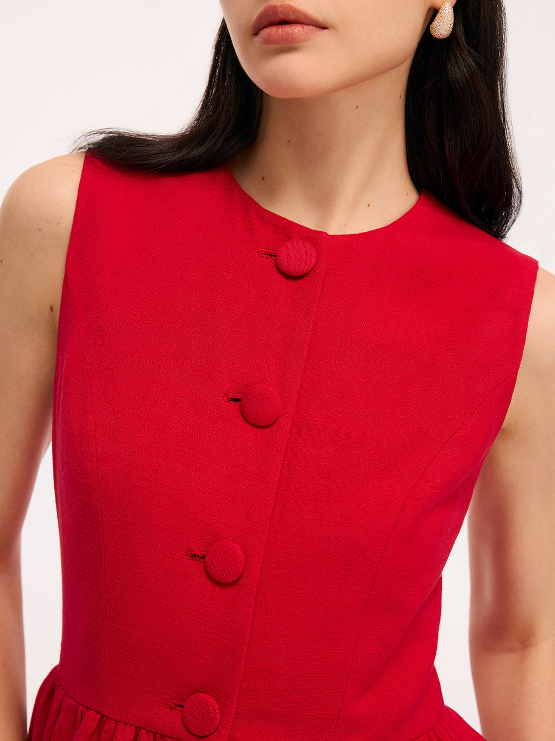 Sleeveless Peplum Top & Shorts Set