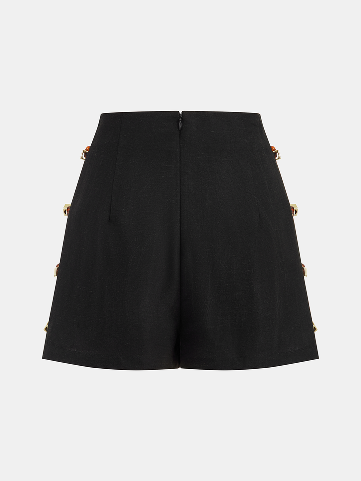 Tortoiseshell Detail Sleeveless Top & Shorts Set