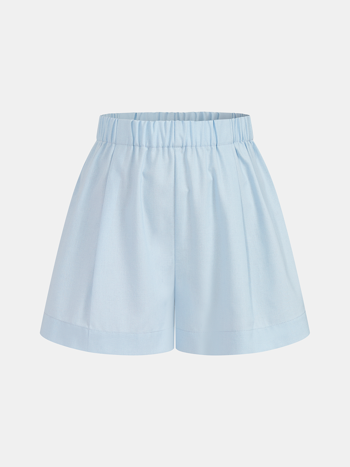 Beaded Linen Blend Top & Shorts Set