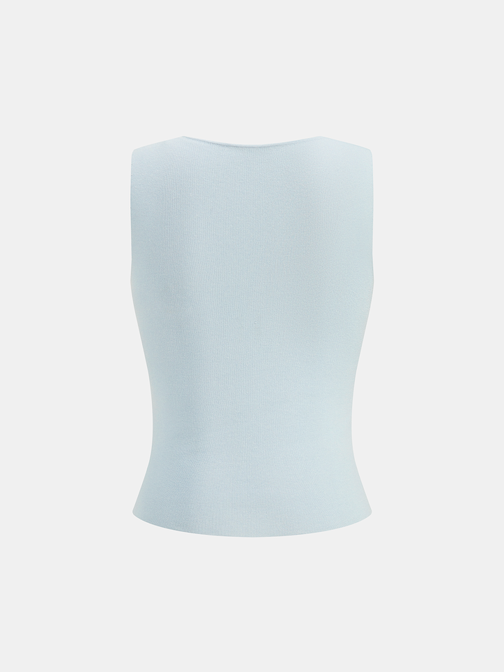 Metal Detail Cut-Out Knit Vest