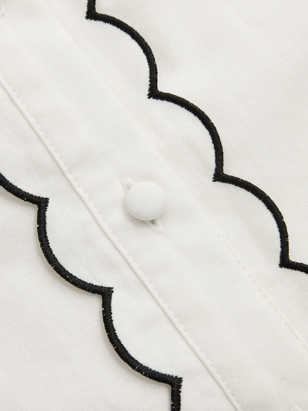 Cotton Scallop Trim Shirt & Shorts Set