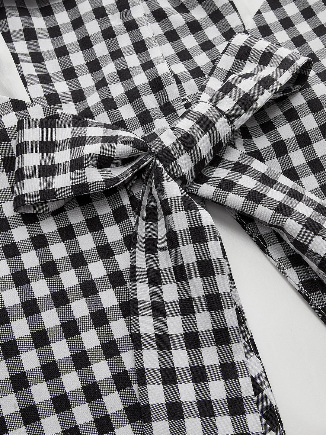Gingham Bow Backless Sleeveless Top
