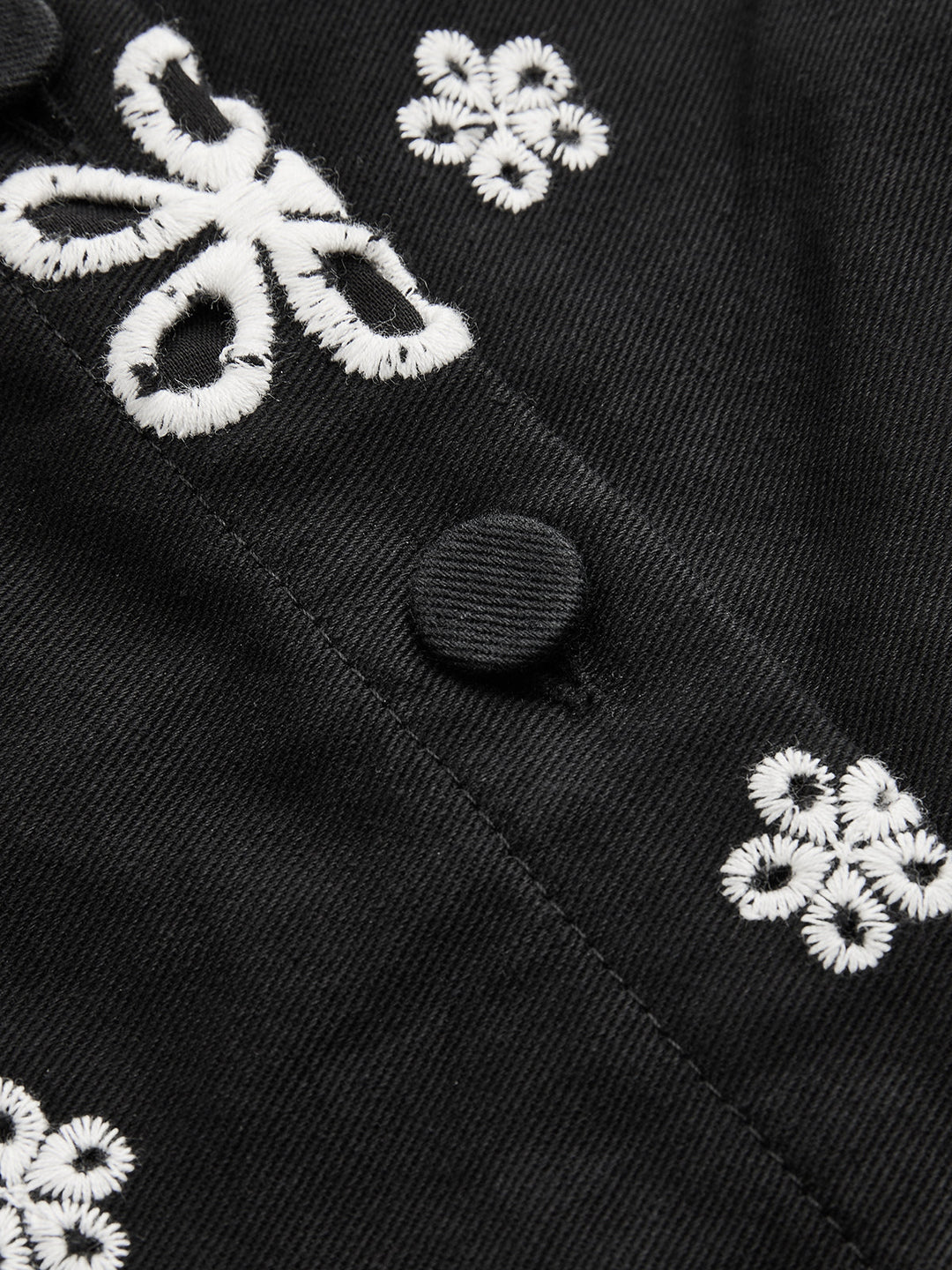 Embroidered Floral Cotton Top & Pants Set