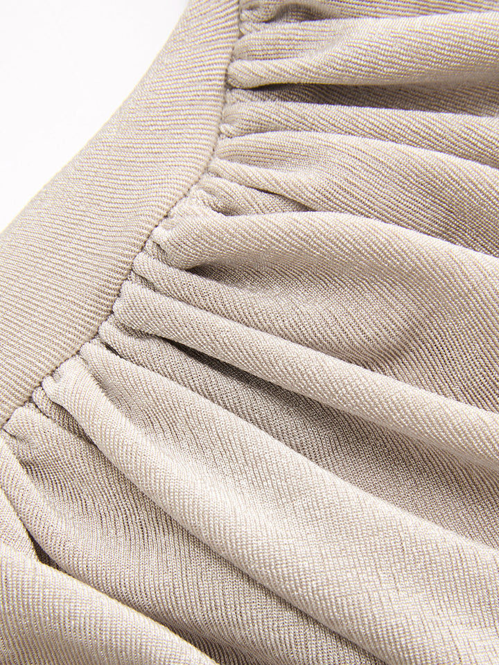 Asymmetric Ruched Short-Sleeve Top