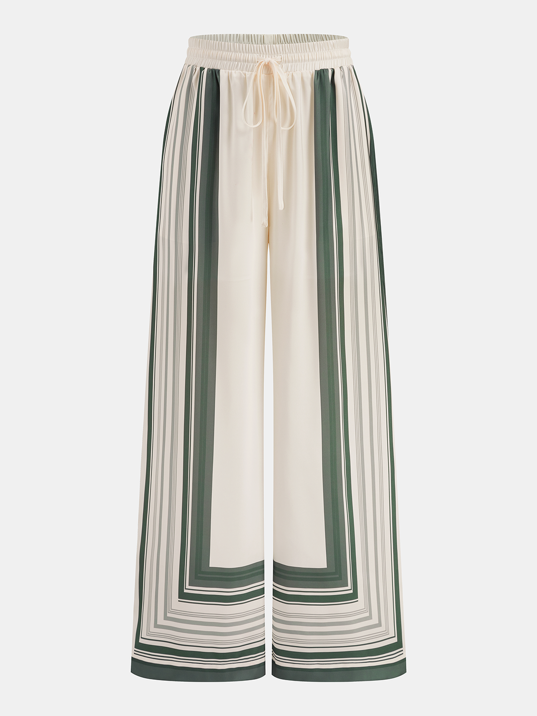 Geometric Print Shirt & Wide Leg Pants Set