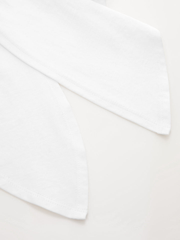 Cotton Knotted Short Sleeve Crop Top