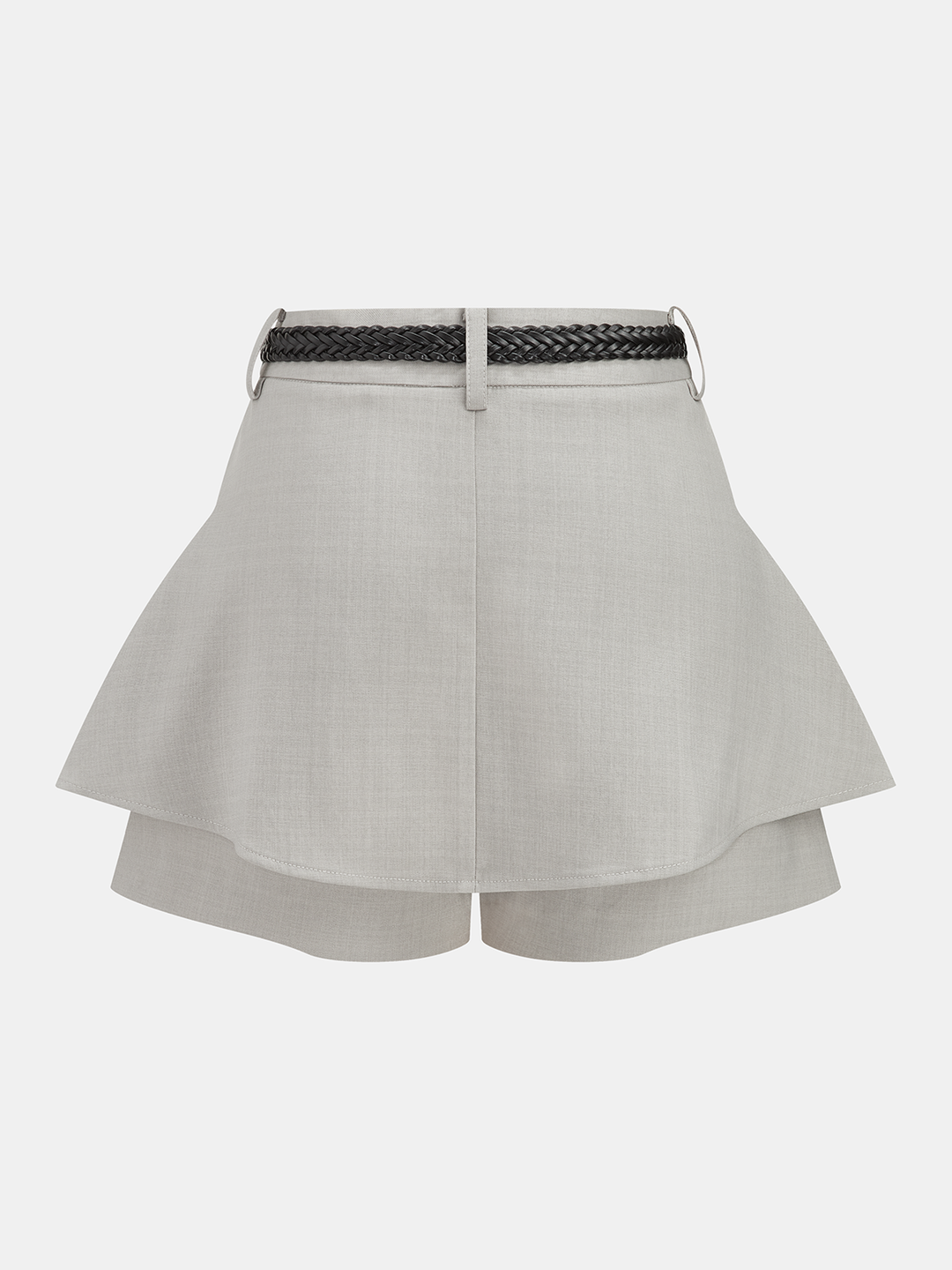 Belted High Waisted Flared Shorts