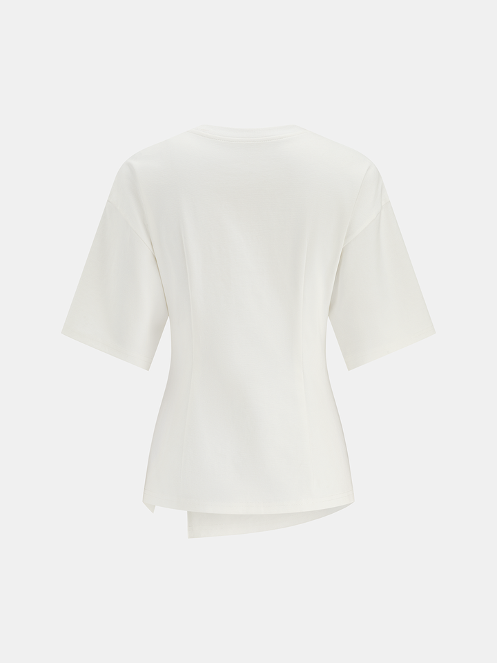 Twisted Asymmetrical Short Sleeve Top