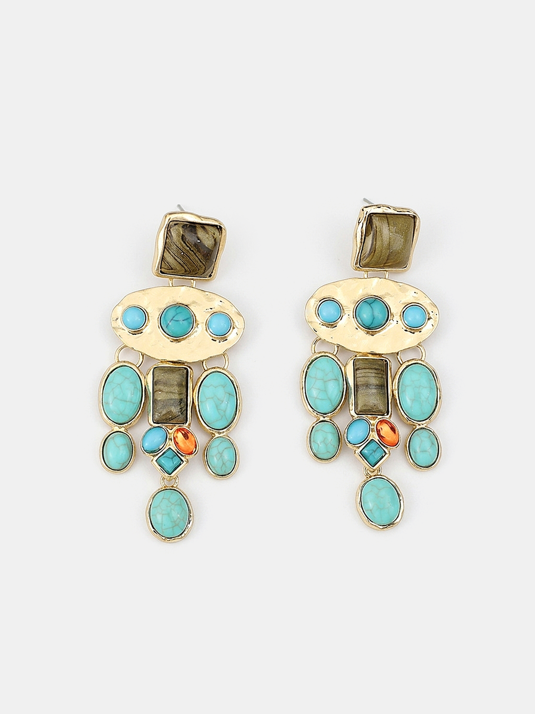 Statement Gemstone Drop Earrings