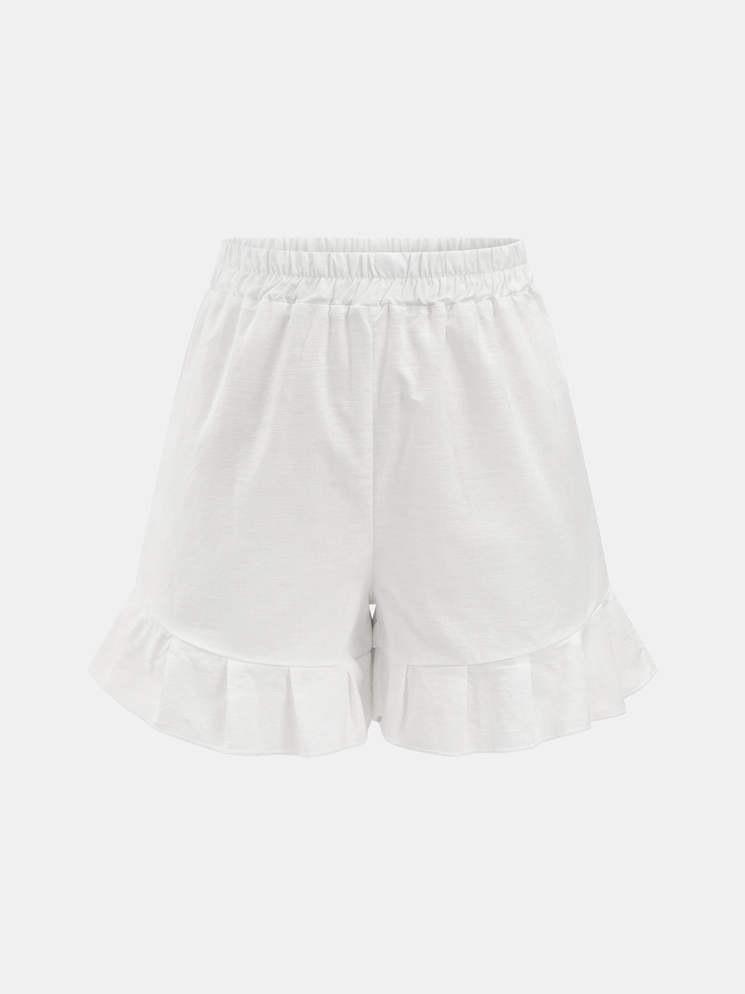 Cotton Tie-Front Blouse & Ruffled Shorts Set