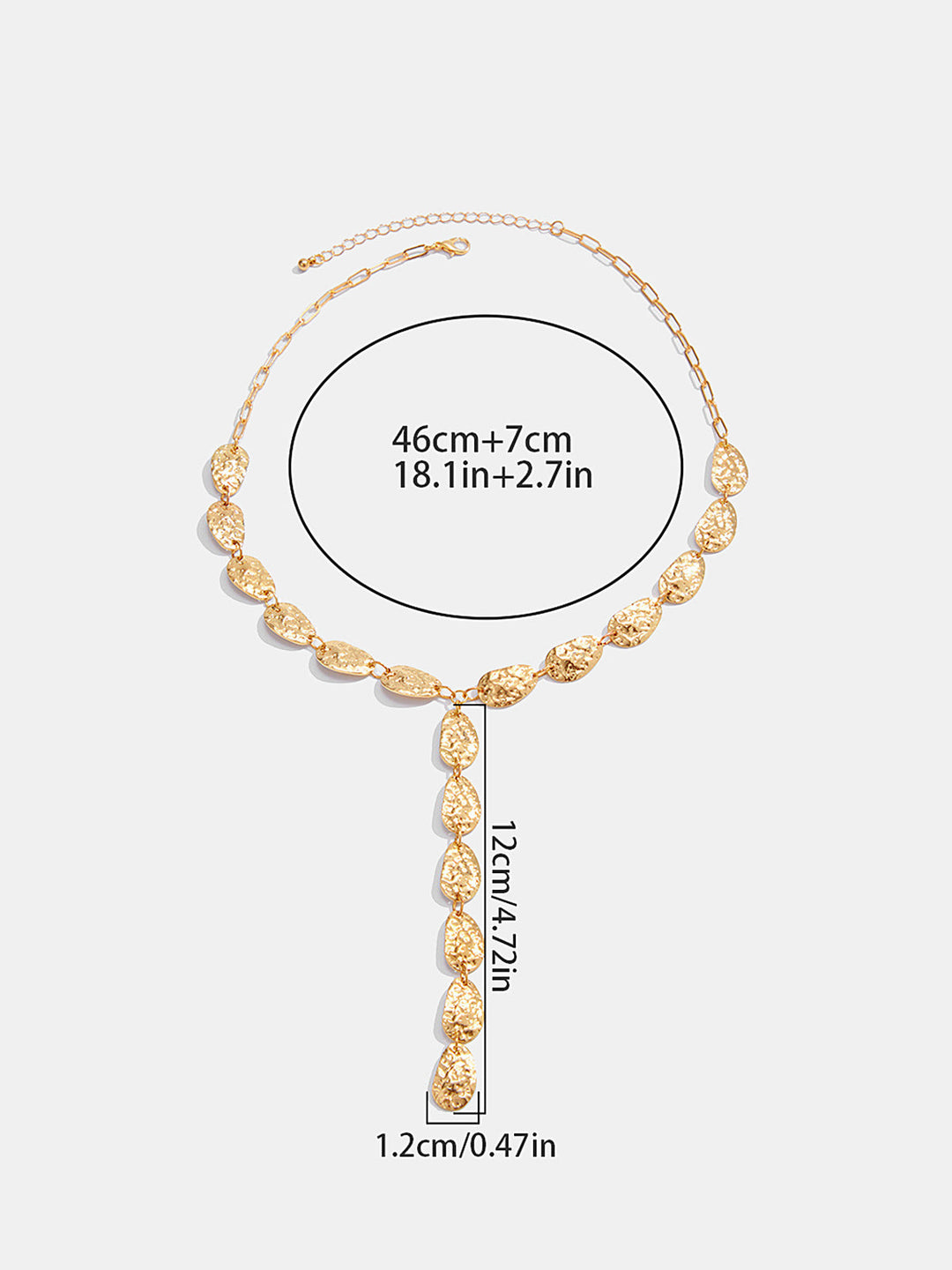 Hammered Irregular Lariat Necklace