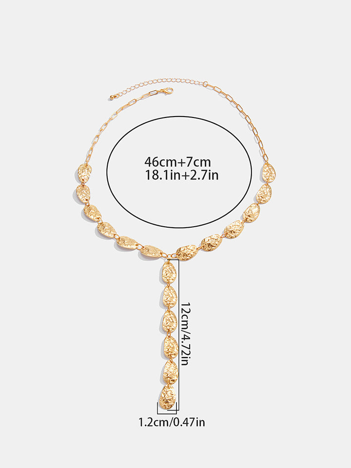 Hammered Irregular Lariat Necklace
