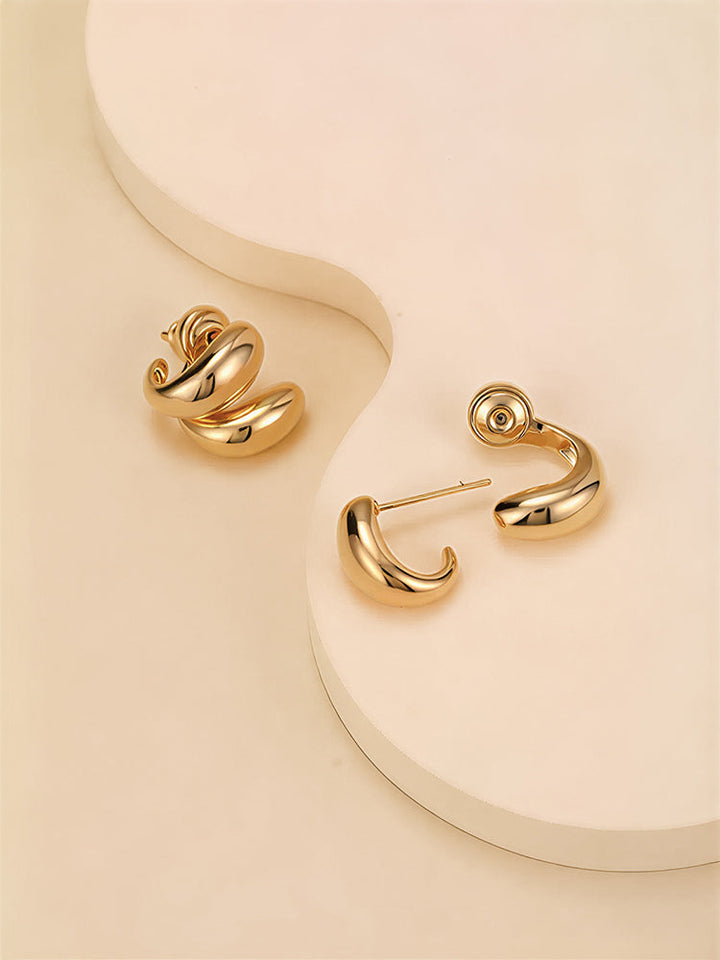 Minimalist Irregular Bean Stud Earrings