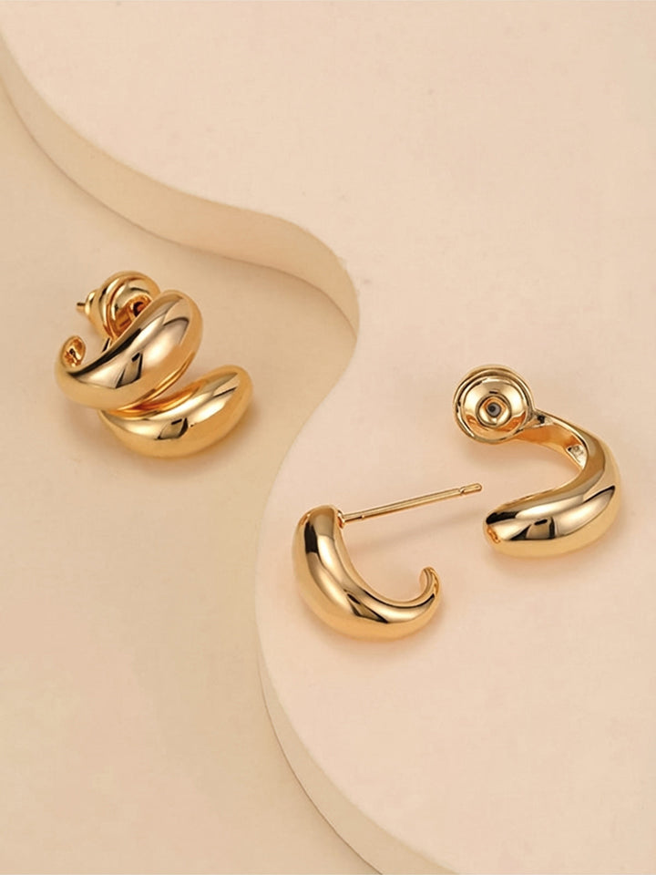 Minimalist Irregular Bean Stud Earrings