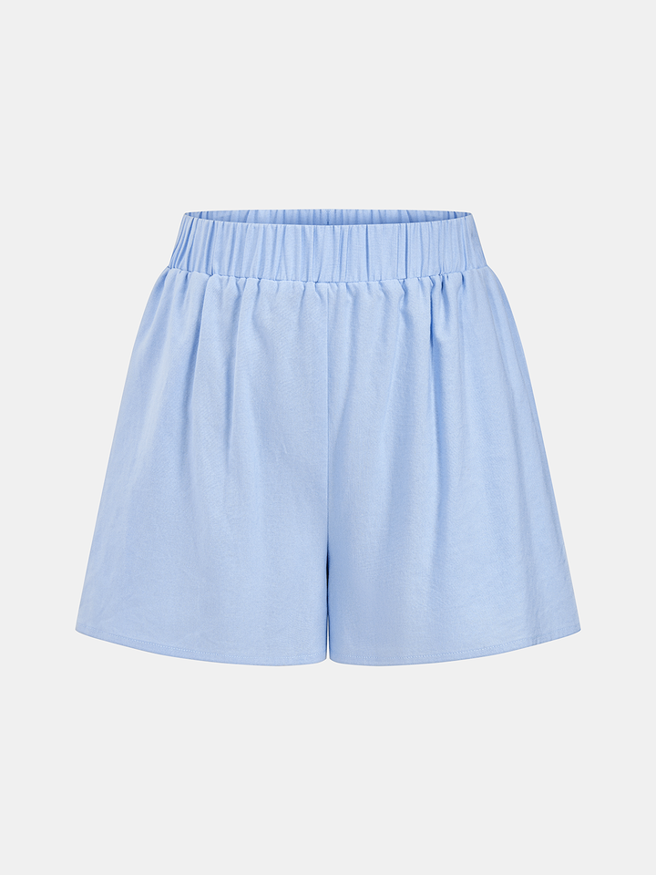 Off Shoulder Smocked Peplum Top & Shorts Set