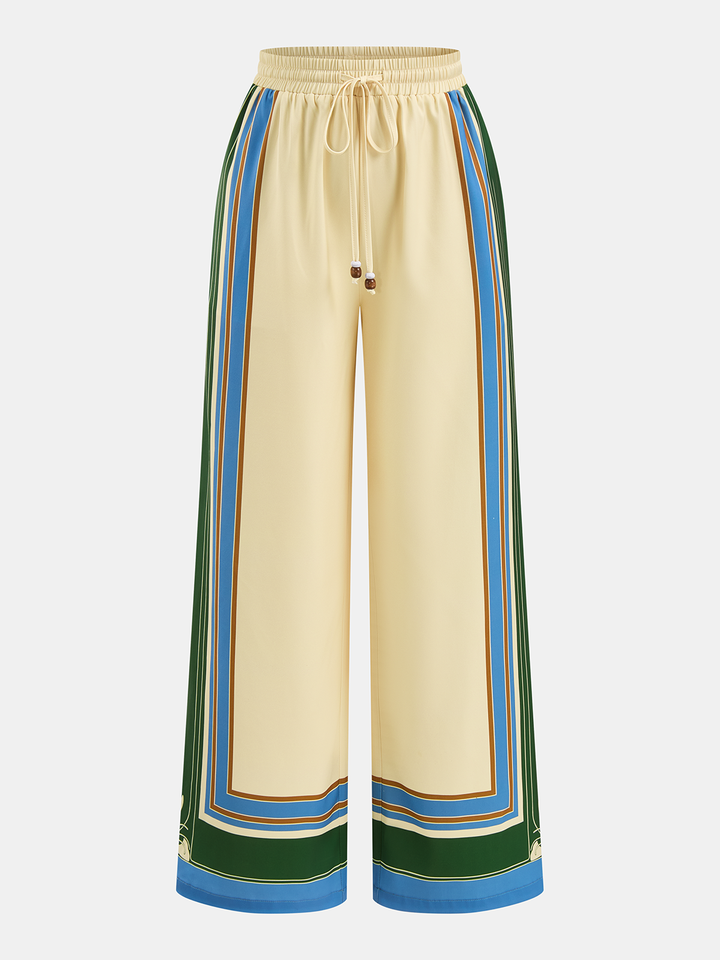 Geometric Print Cami Top & Wide Leg Pants Set