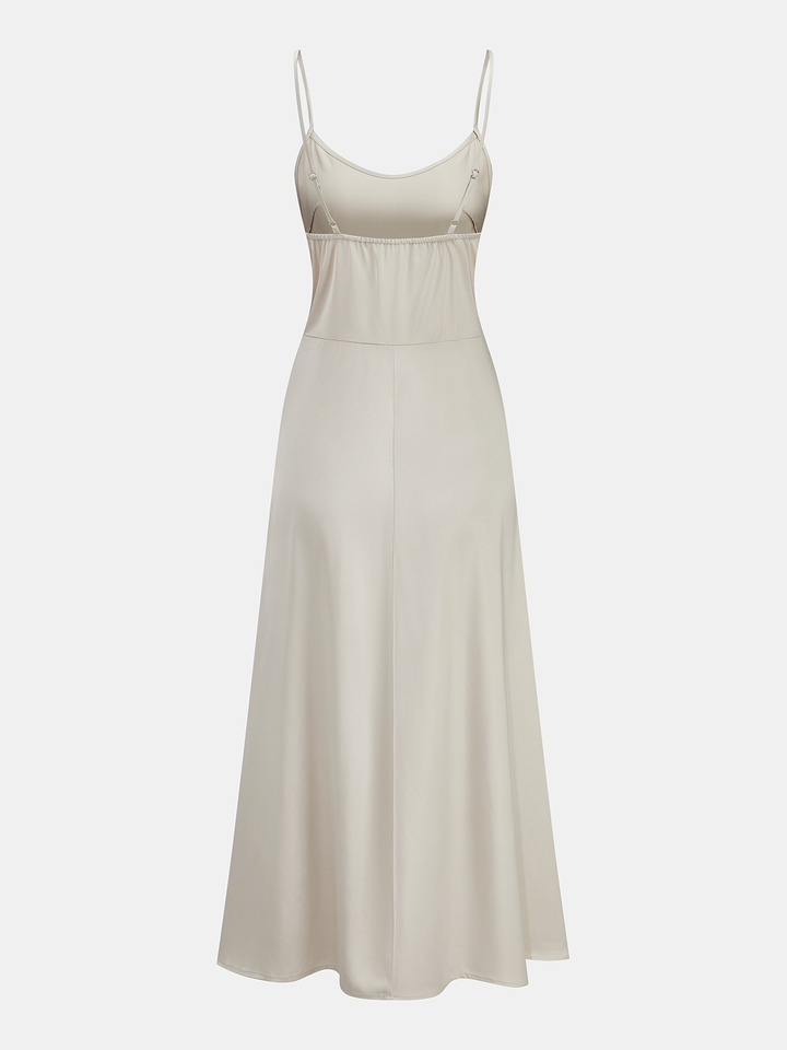 Satin Cami Dress & Lace Vest Two-Piece Set