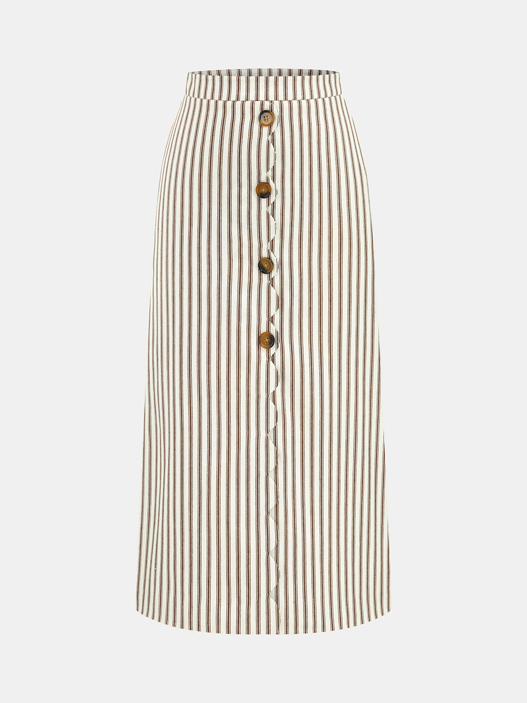 Cotton Striped Sleeveless Top & Midi Skirt Set