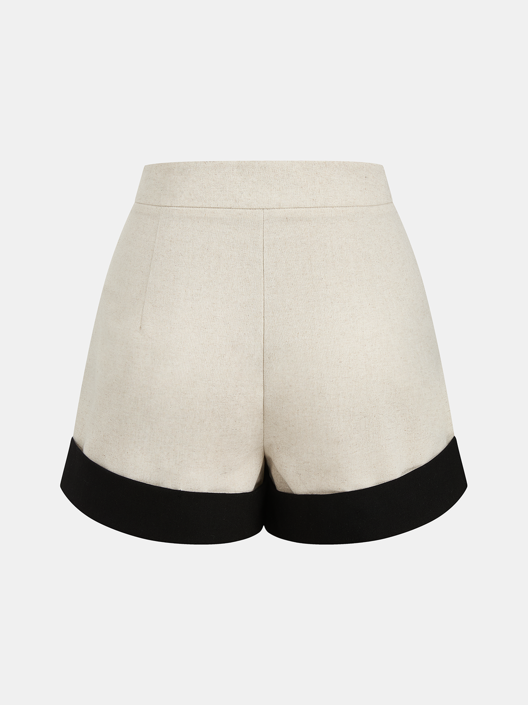 Contrast Trim Cotton Linen Top & Shorts Set