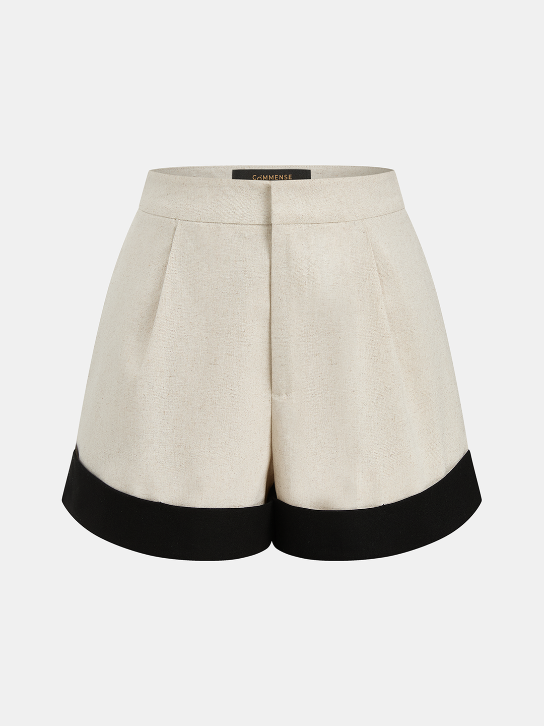 Contrast Trim Cotton Linen Top & Shorts Set