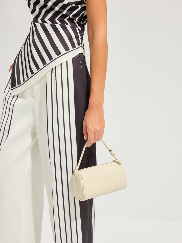 Genuine Leather Cylindrical Shoulder Bag