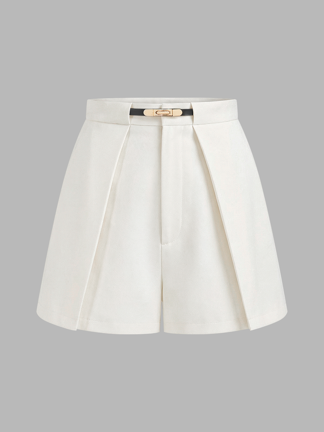 Mid-Waist Belted Casual Shorts