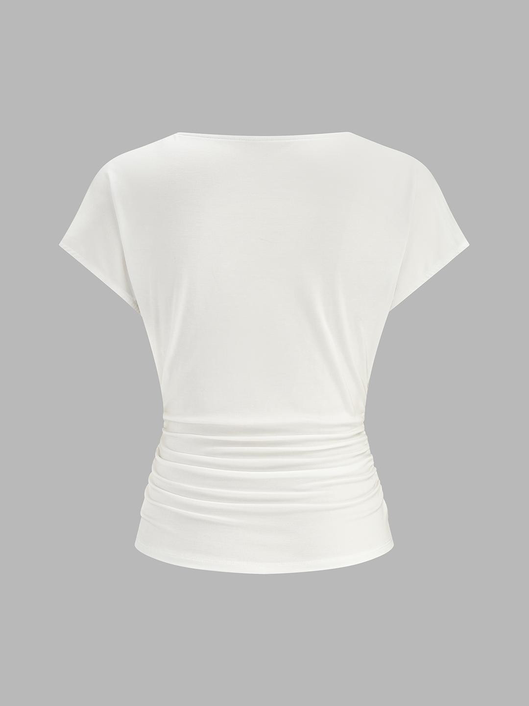 Cowl Neck Ruched Short Sleeve Top