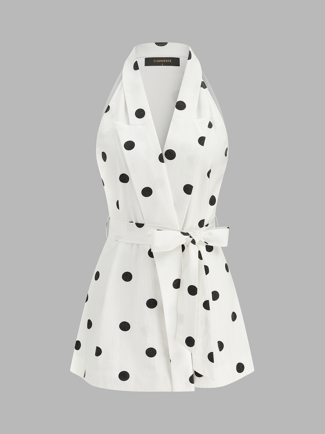 Polka Dot Belted Top & Shorts Set