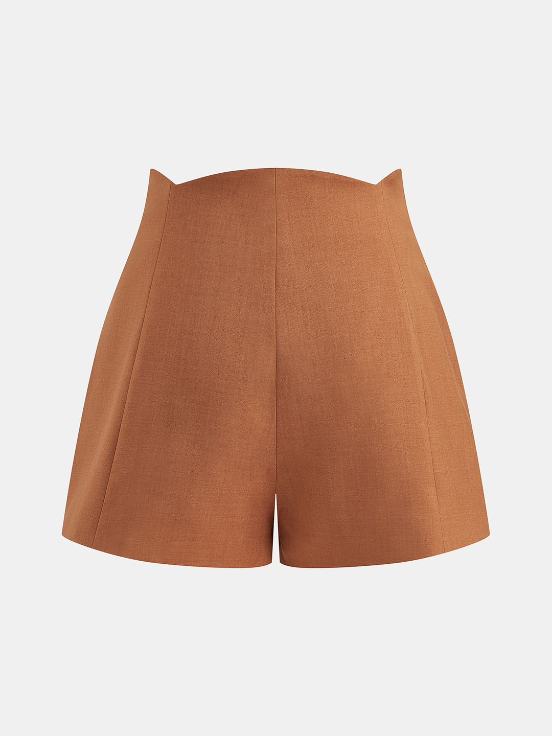 Mid-Waist Metal Detail Tailored Shorts