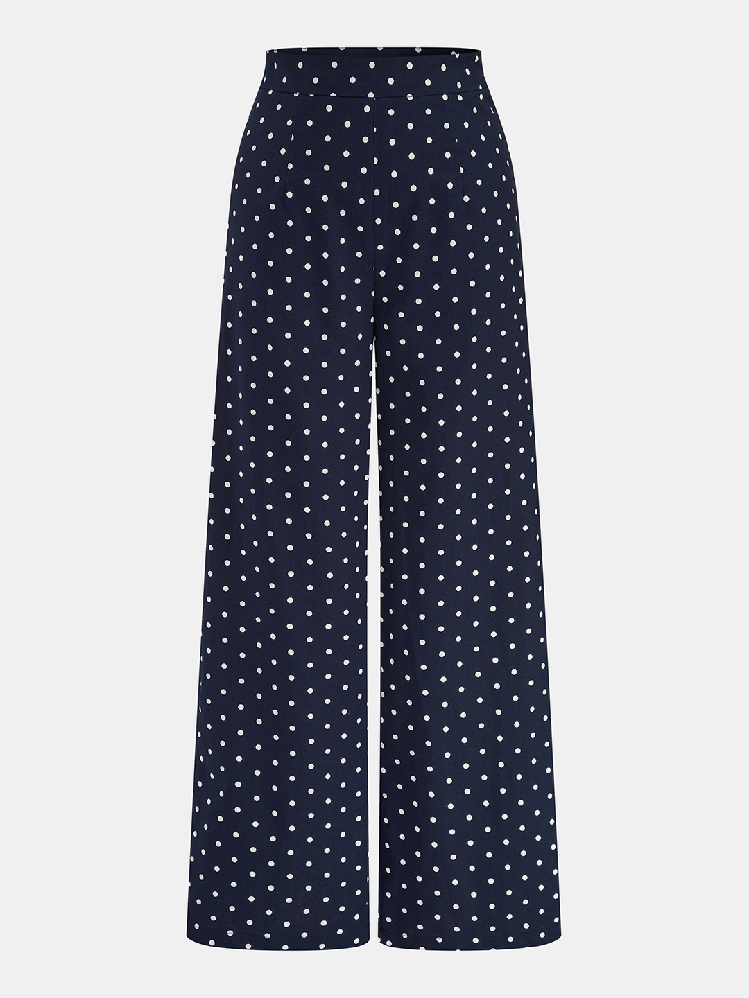 Linen Blend Polka Dot Peplum Top & Pants Set