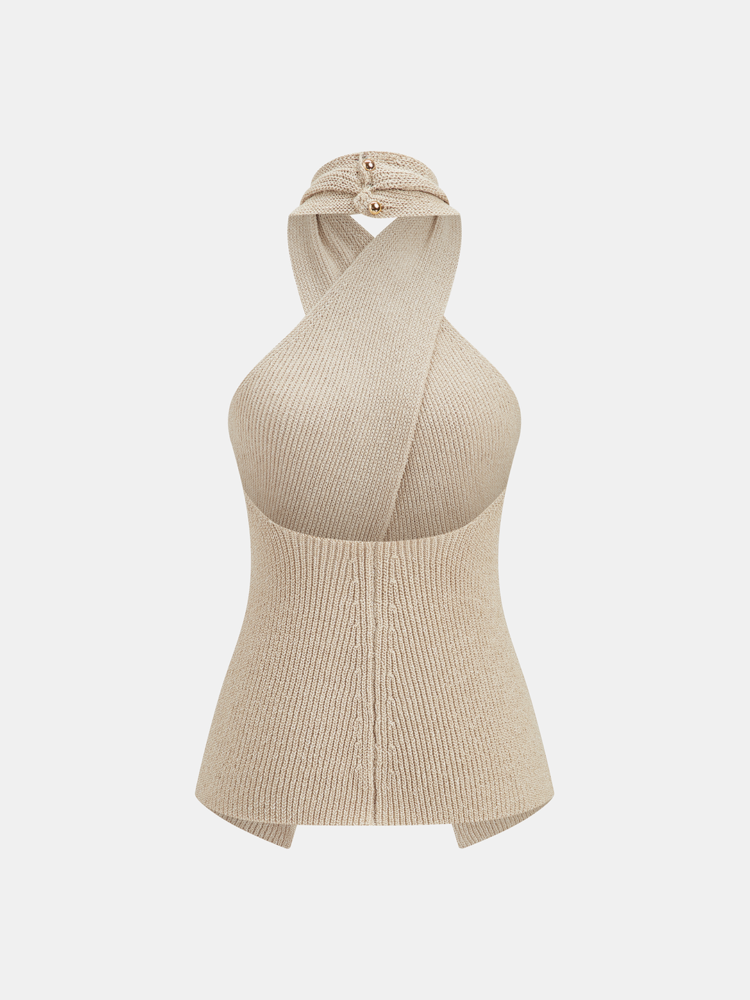 Crisscross Halter Knit Sleeveless Top