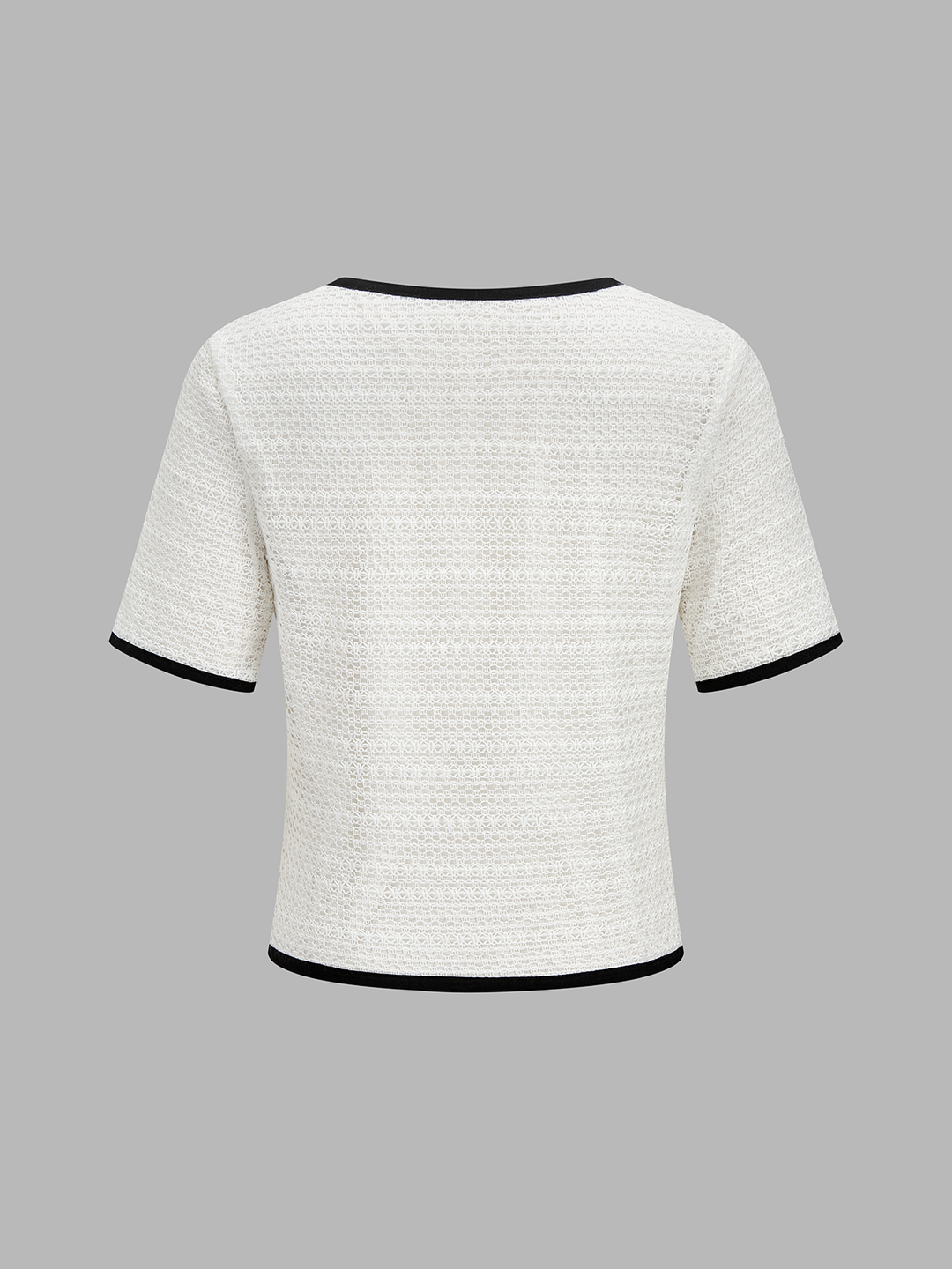 Knitted Contrast Binding Tie Front Top & Shorts Set