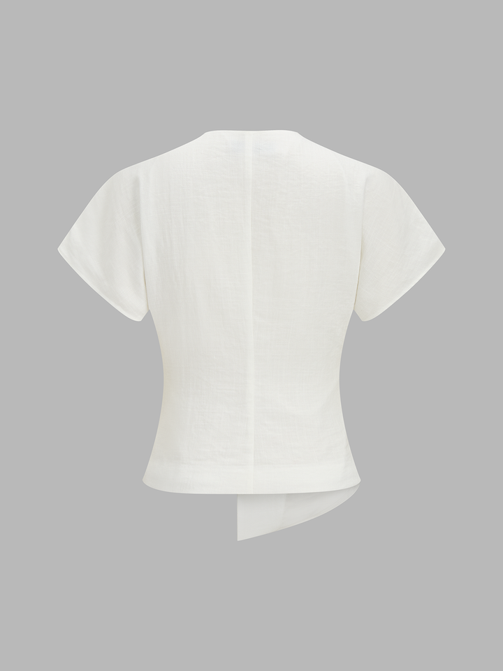Irregular Hem Short Sleeve Top & Pants Set