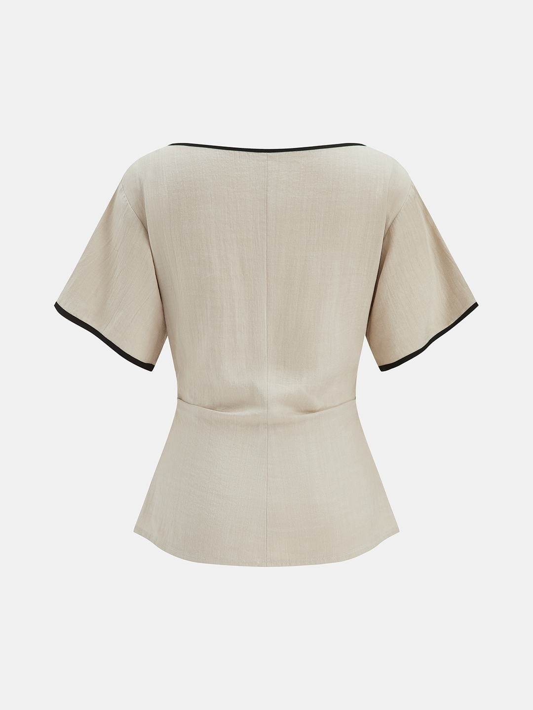 Lyocell Contrast Trim Ruched Top