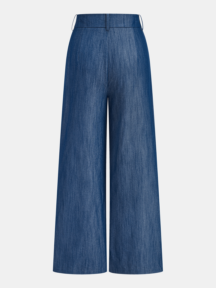 Cross-Tie Crop Top & Wide-Leg Pants Set